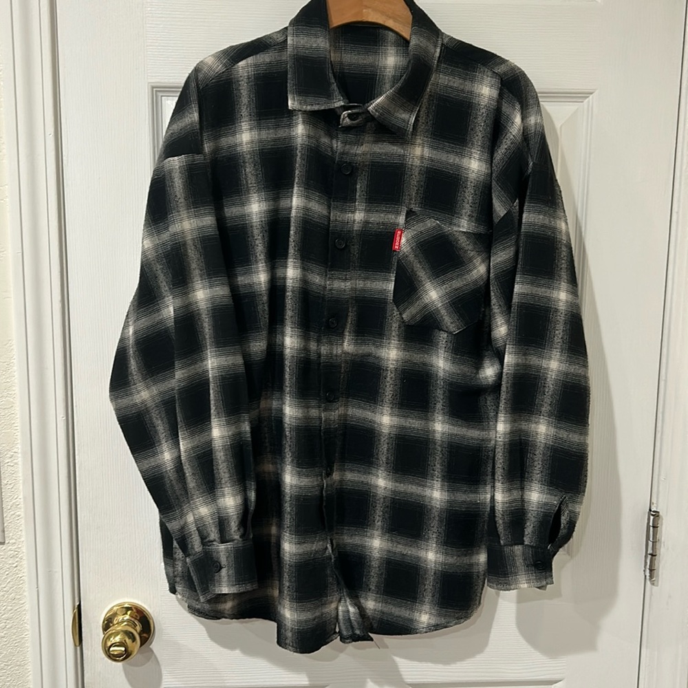 Black and White Plaid Button Down